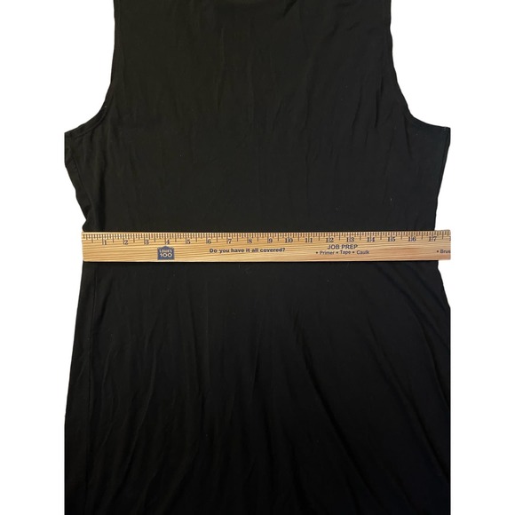 Chico’s Little Black Dress / Scoop Neck / Stretchy & Pleated / Size Large - Picture 7 of 9